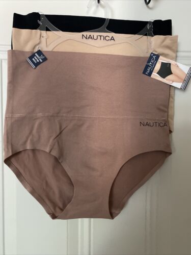 NAUTICA INTIMATES NT7106 3PKD MF SEAMLESS SHAPING BRIEF PANTIES GREAT FIT!NEW~ L