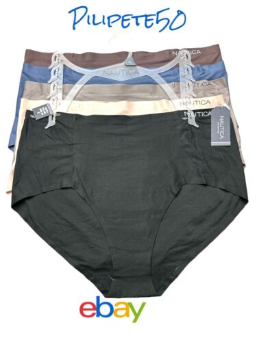 NAUTICA INTIMATES NT3750 PANTIES-5PCK SUPER SOFT HIGH WAIST BRIEF GREAT FIT-XL