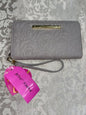 Betsey Johnson Zip Around Wallet/Wristlet Stitch FLORAL 💐MBJ1000X GRAY -CUTE
