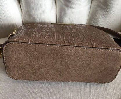 Steve Madden handbag BMarilyn Color Mushroom Stamped Logo Gold Hardware UNIQUE!