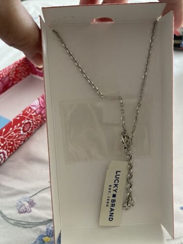 Lucky Brand Women's Semiprecious Accents Silver Plated  Necklace NIB
