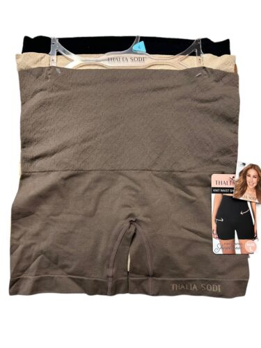 Thalia Sodi Knit Waist Shaping Shorts~Firm Control Shapewear~L ~3 Pk~Style ❤