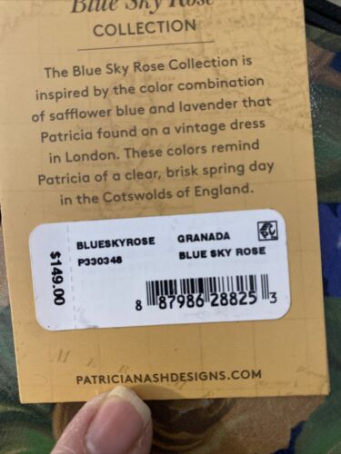 PATRICIA NASH Granada Blue Sky Rose Crossbody Handbag NEW BEAUTIFUL!!