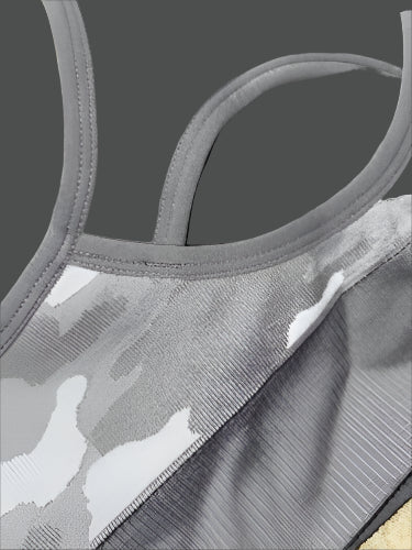 New Balance Medium Impact Sports Bra Style Gray Camouflage Size L NEW