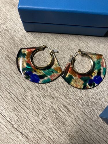 DARBIE ANGELL Earrings  Hoops Colorful by Fashion Designer NIB ~ UNIQUE