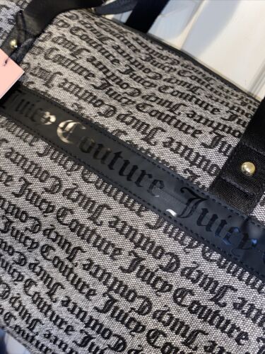 Juicy Couture Women Gothic Stat Black Our Zips Say It All Duffle Weekender Bag