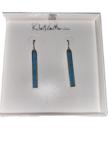 Robert Lee Morris Gold tone Dangle Turquoise Shell earrings - NEW & BEAUTIFUL!!