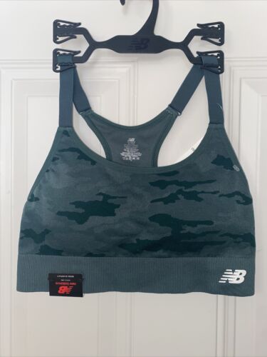 New Balance Medium Impact Sports Bra Style 116718 DARK GREEN  Camouflage Sze XL
