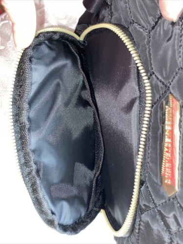 Aimee Kestenberg  Isabela Black Python Quilted Cosmetic Bag Gold Hardware NEW