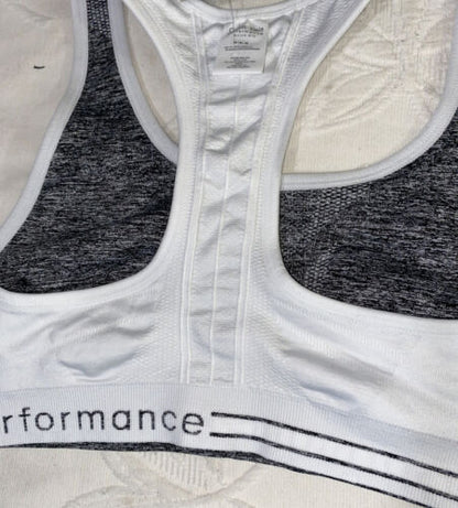 Calvin Klein Sports Bra- Heather Gray &White Size Medium PFYT1051 SUPER CUTE!