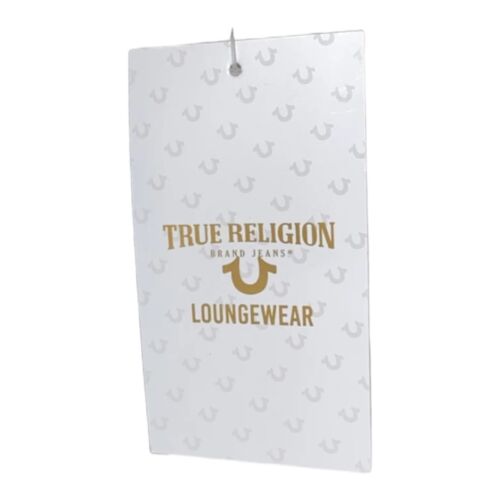 True Religion Gold Script Horseshoe Logo Black Loungewear Tee Shirt Large