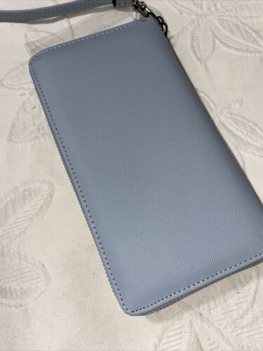 STEVE MADDEN WALLET WRISTLET BLUE (LIGHT-BLUE) SMOOTH TEXTURED