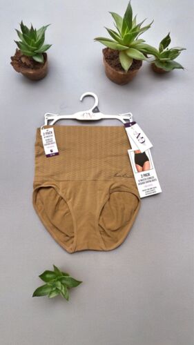 GLORIA VANDERBILT~2 Pack Jaquard Shaping Briefs Seamless~Hi-Wasited ALL SIZES!!!