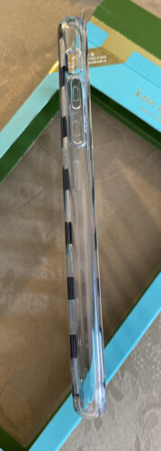Kate Spade Phone Case Black Stripes+Glitter Dots iPhone XR NIB