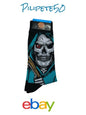 HYP GRIM REAPER Halloween Novelty 1 Pair Crew Socks Shoe Size 6-12 NWT