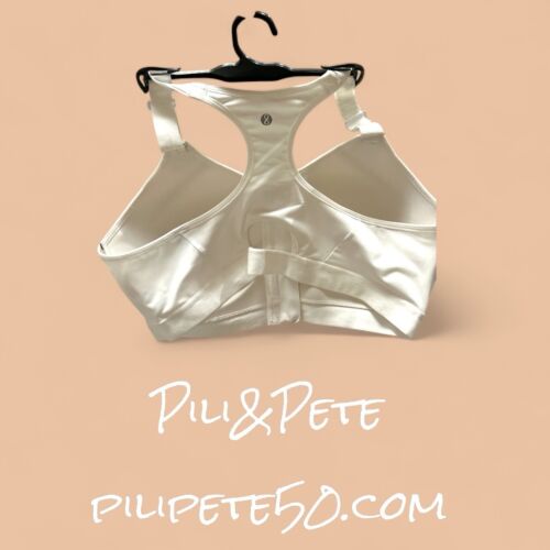 LAYER 8 MAXIMUM SUPPORT SIZE 1XL Sports Bra White~Fitted Front Zipper~GREAT FIT!