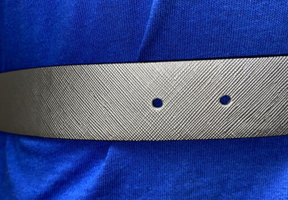 MICHAEL KORS BELT REVERSIBLE BLACK LARGE LOGO/METALLIC SILVER WITH SILVER BUCKLE