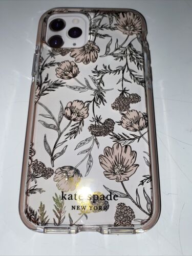 Kate Spade Pink Flowers With Rhinestones Clear iPhone 11 Pro case NEW
