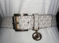 Michael Kors Belt White With Printed Mk Logo With Gold Buckle And MK Charm