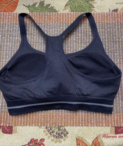 Champion Women Spaghetti Strap Racerback Seamless Sports Bra Black Size L NEW