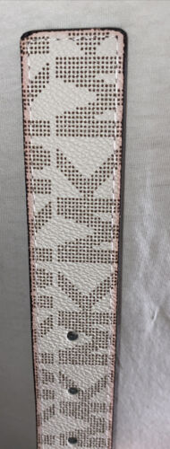 MICHAEL KORS BELT REVERSIBLE BROWN/WHITE MK LOGO LARGE