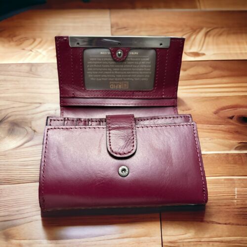 Patricia Nash Wallet Cametti Leather Tooled RFID trifold Magenta Purple