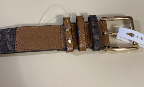 MICHAEL KORS BELT CHOCOLATE MK LOGO REINFORCED TRIPLE BELT LOOP WITH STUDS