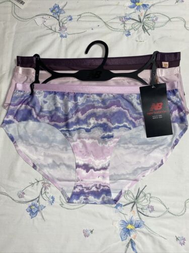 New Balance Super Soft Bikini No Show Tag-less Panties  3 Pack Multicolor -CUTE