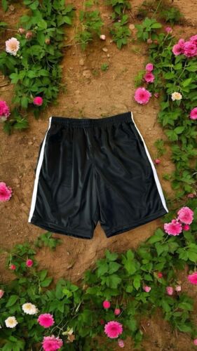 Champion Basketball Shorts Mens~L Black Mesh~White Stripes~ Gym NEW