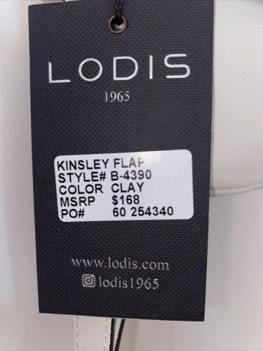 LODIS KINSLEY FLAP LEATHER XBDY BAG~MUSHROOM GRAY~UNIQUE STYLE ~REAR FIND