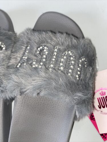 Juicy Couture Womens J-WRAPPED Faux Fur Slip-On Slide Slippers Shoes WP00649W