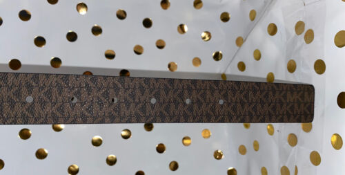 MICHAEL KORS BELT REVERSIBLE BLACK/BROWN MK LOGO SILVER BUCKLE