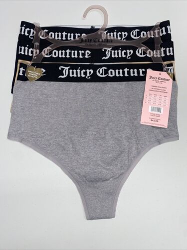 Juicy Couture Sz. L~Mul Seamless Shaping Thongs Panties 3-Pk.~ Multicolor~JC7166