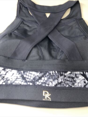 DKNY Donna Karan Printed Fitness Geometrical Design Sports Bra LARGE MSRP $48