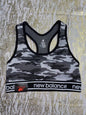 New Balance Medium Impact Sports Bra Style # 110998 Gray/Black/White Size MED