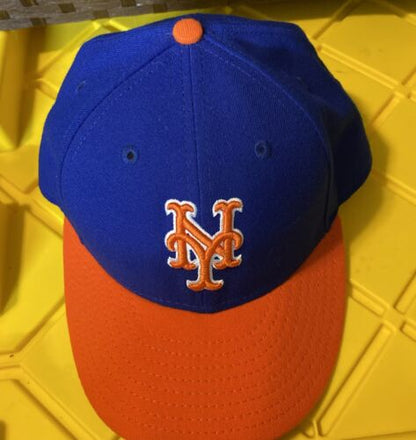 New York Mets New Era 59Fifty Fitted 7 1/8 Hat Cap MLB Baseball Blue Orange