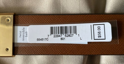 MICHAEL KORS BELT REVERSIBLE VIOLET MK LOGO TO LUGGAGE MK GOLD BUCKLE