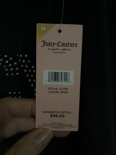 JUICY COUTURE BLACK & PINK VELOUR RHINSTONES LOGO~JC1751~ SLEEP SHORTS ALL SIZES