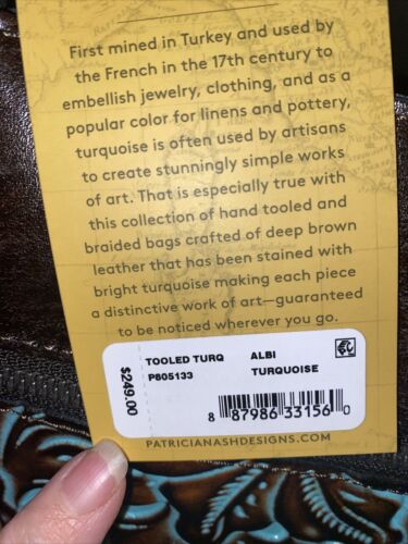 Patricia Nash Albi Tooled Turquoise Convertible Backpack  Tooled $249.00~UNIQUE