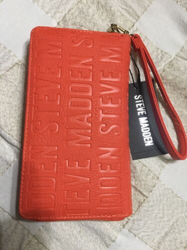 STEVE MADDEN WALLET WRISTLET ORANGE STAMPED LOGO "SO NICE"!!!!