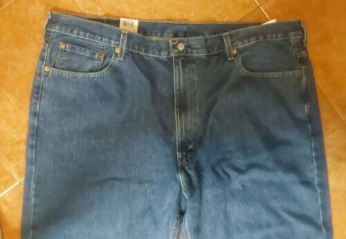 LEVI'S 550 RELAXED STRAIGHT FIT STRETCH JEANS 46" x 36" DARK BLUE LEVI'S !!