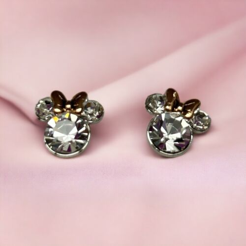 Disney Minnie Mouse Bowtiful Fine Silver Plated Earrings 🆓📦~NEW IN BOX