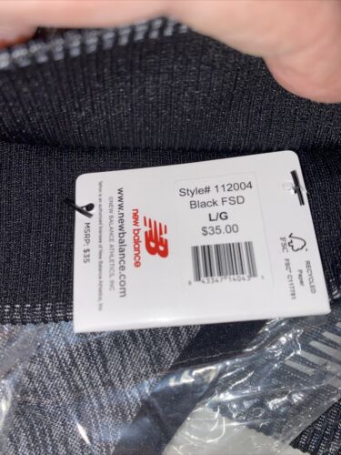 New Balance Medium Impact Sports Bra Style #112004 Black/Silver Size LARGE