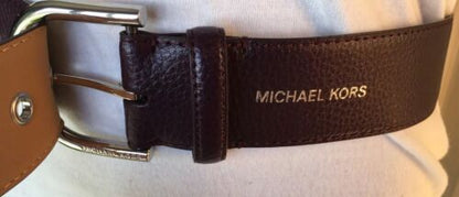 MICHAEL KORS BELT BURGUNDY  WITH SILVER BUCKLE REALLY DIFFERENT MSRP $58