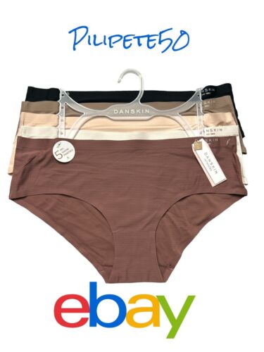 DANSKIN INTIMATES 5 Pack~Multicolor~No Show Panties Size L~ Style DS3219~UNIQUE