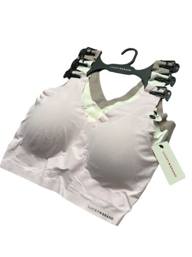 Lucky Brand Set Of 3~Seamless Laser Cut Bras LVD1905343~Sz.L~Multicolor ~UNIQUE