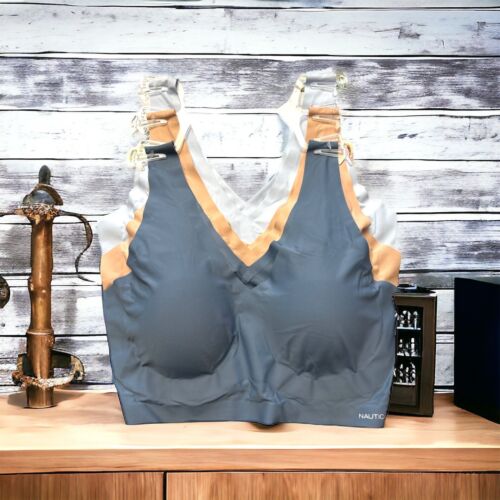 NÁUTICA 3~PACK INTIMATES LOUNGE SIZE XL BRAS LASER CUT MULTICOLOR-NT3794~MSRP$64
