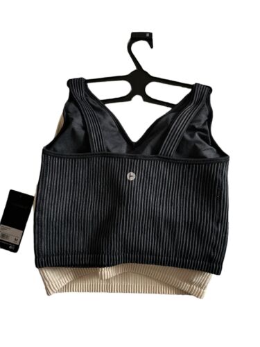90 Degree By Reflex~Gardenia/Black~ Stonewash Seamless Alamo Bra~XLARGE-CUTE