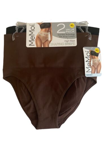 MeMoi Women’s 2 Pack Seamless Technology High Waist Shaping Briefs NEW~GREAT FIT