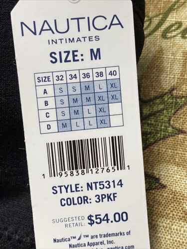 NÁUTICA 3 PACK INTIMATES LOUNGE COMFORT BRAS SIZE MEDIUM RETAIL $54 BEAUTIFUL!